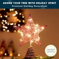 thumbnail image 5 of 10 Inch LED Star Tree Topper - Pink Metal Ornament with Lights for Christmas Tree Decoration Christmas Tree Topper, Gold Glitter Hollow 5-Point, 5 of 6