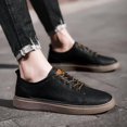 thumbnail image 6 of Men's Low-Top Lace-Up Casual Sneakers Flat Sole Stitched Detail Comfort Walking Shoes for Daily Commute, 6 of 7