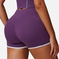 thumbnail image 6 of Active Active Women's High Waist Biker Shorts with Contrast Piping and Seamless Stretch Fabric - Large, Purple, 6 of 6