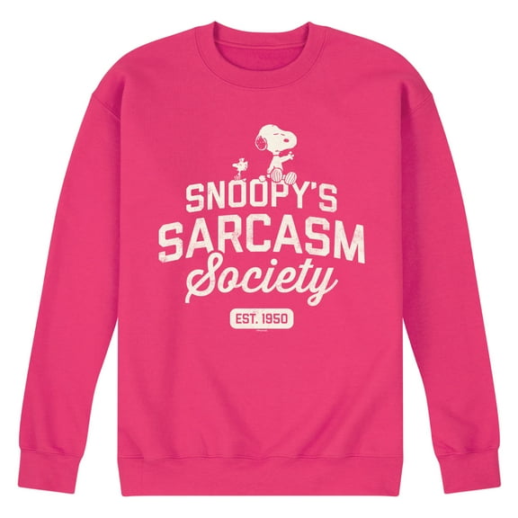 Peanuts - Snoopy Sarcasm Society - Men's Crew Neck Fleece Pullover