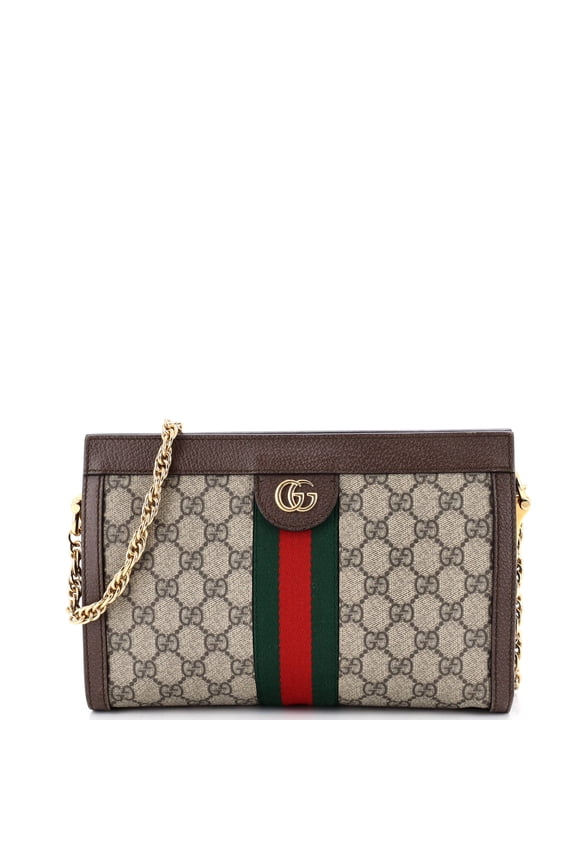 Pre-Owned Ophidia Chain Shoulder Bag GG Coated Canvas Small By Rebag