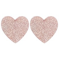 LAMIRO 2Pcs/Set Love Heart Placemats Valentines Day Table Decorations for Wedding Romantic Night Anniversary Party PVC Table Cup Mats - 15"