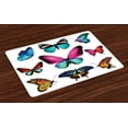 thumbnail image 1 of Ambesonne Nature Place Mats Set of 4, Vibrant Butterflies Set, Standard Size, Multicolor, 1 of 4