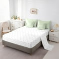 thumbnail image 5 of Manfei Flower Floral Bedding Comforter Set for Girls, Spring Garden Queen Bedding Sets, Green White Queen Sheet Sets, Super Cozy Room Decor Reversible 7 Pieces, 5 of 8