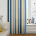 thumbnail image 6 of Blue Yellow Striped Sheer Curtains 63 Inches Long, Farmhouse Stripes Vintage Light Filering Curtains, Breathable Simi Curtain Privacy Drapes for Living Room Bedroom Lightweight Window Treatment, 6 of 9