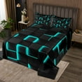 thumbnail image 2 of Erosebridal Gradient Checkered Bedspread Sets Twin Size,Buffalo Stereoscopic Bed Quilt,Geometry Decor,Breathable,2pcs, 2 of 5