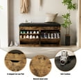 thumbnail image 3 of 40" Shoe Storage Bench with Lift Top, 2 Flip Drawers & Padded Seat Cushion, Entryway, Hallway, Living Room Shoe Organizer Cabinet Vintage Brown, 3 of 8