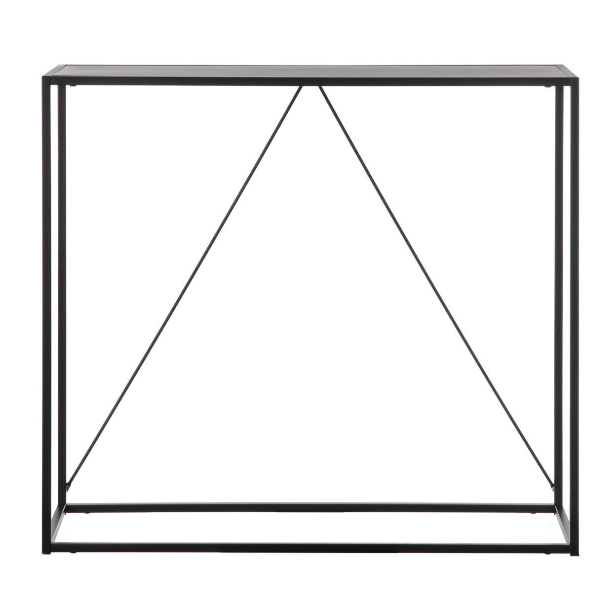 Fabulaxe QI004188.BK Modern Display Metal Console Table, for Dining, Entryway and Hallway, Black