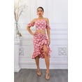 thumbnail image 5 of Polkadot Printed Crop Top and Midi Skirt with Ruching, 5 of 6