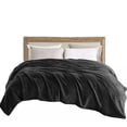 thumbnail image 2 of Black Super Soft Warm Cozy Flannel Fleece Micro Plush Microfiber Bed Throw Blanket, 2 of 5