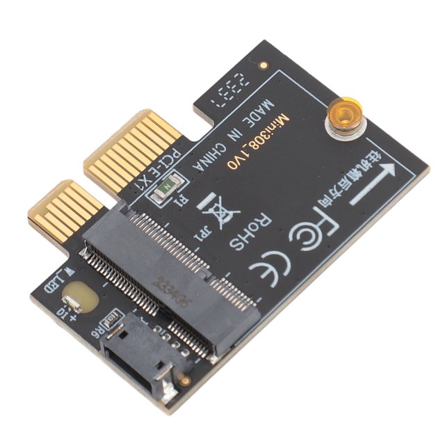 M.2 To PCIE X1 Adapter Card, M.2 Adapter Card High Speed Data Transmission Pluggable Plug and Play with Adapter Cable for Motherboards