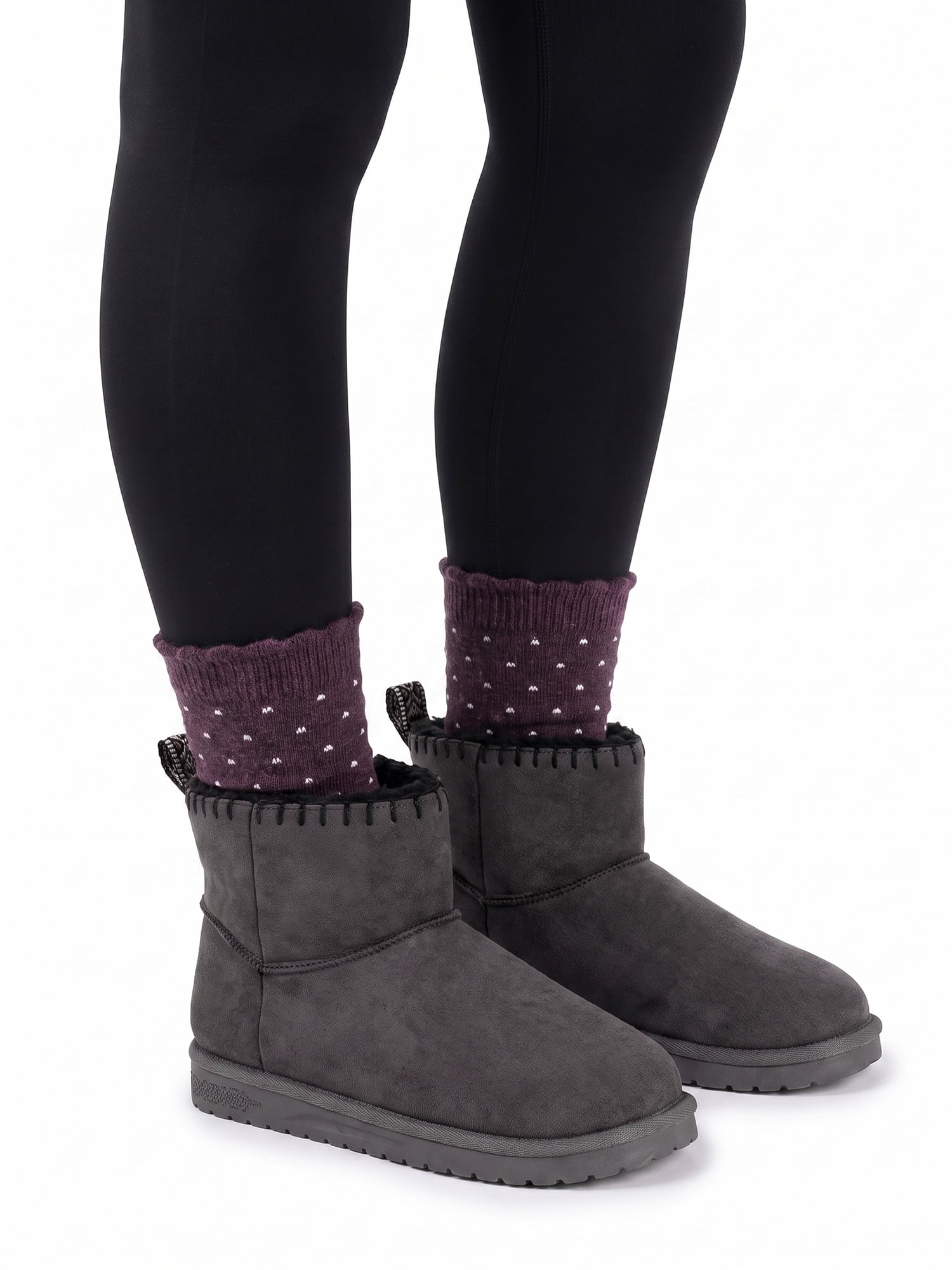 MUK LUKS Women's Truvie Faux Suede Cozy Ankle Bootie (Wide Width Available)