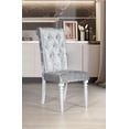 thumbnail image 5 of Home Design Reston 7-Piece Rectangular Dining Table with 6 Diamond-Tufted Cushioned Chairs, Turned Legs, Modern Elegant Design, White/Shiny Silver Gray, 5 of 5