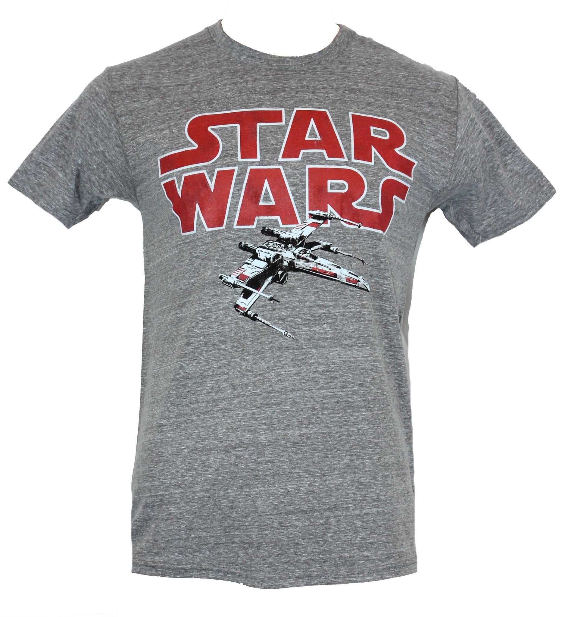 Star Wars Mens T-Shirt - Classic Red Logo Over X-Wing Image (2X-Large