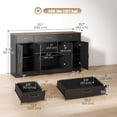 thumbnail image 3 of HOMCOM Sideboard Buffet Cabinet, 55" Farmhouse Kitchen Cabinet, Black, 3 of 10