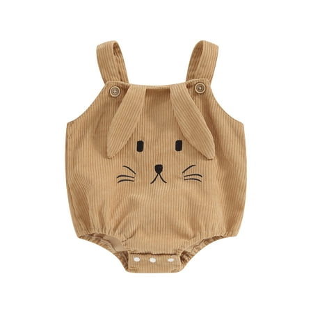 

Bslissey Baby Boys Girls Easter Tank Romper Sleeveless Square Neck Bunny Embroidered Ribbed Jumpsuit Newborn Infant Casual Summer Bodysuit Overalls 3M 6M 12M 18M