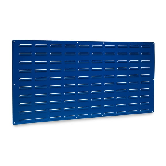 Triton Products® LocBin (1) 18ga Blue Epoxy Coated Louvered-Panel for Storing Plastic Hanging Bins, 48"W x 24"H and Includes All Necessary Mounting Hardware