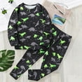 thumbnail image 6 of Kids Pajamas Toddler Kids Boys Dinosaur Prints Pajama 2 Piece Set, Spring Fall Long Sleeve Sleepwear Toddler Boy Pajamas Light Green 18 Months-24 Months, 6 of 7