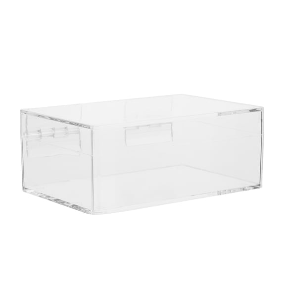 OUNONA Portable Clear Acrylic Storage Box with Lid for Kids Transparent Multifunctional Home Organization Craft Box 7.87x4.72x3.94 Inches