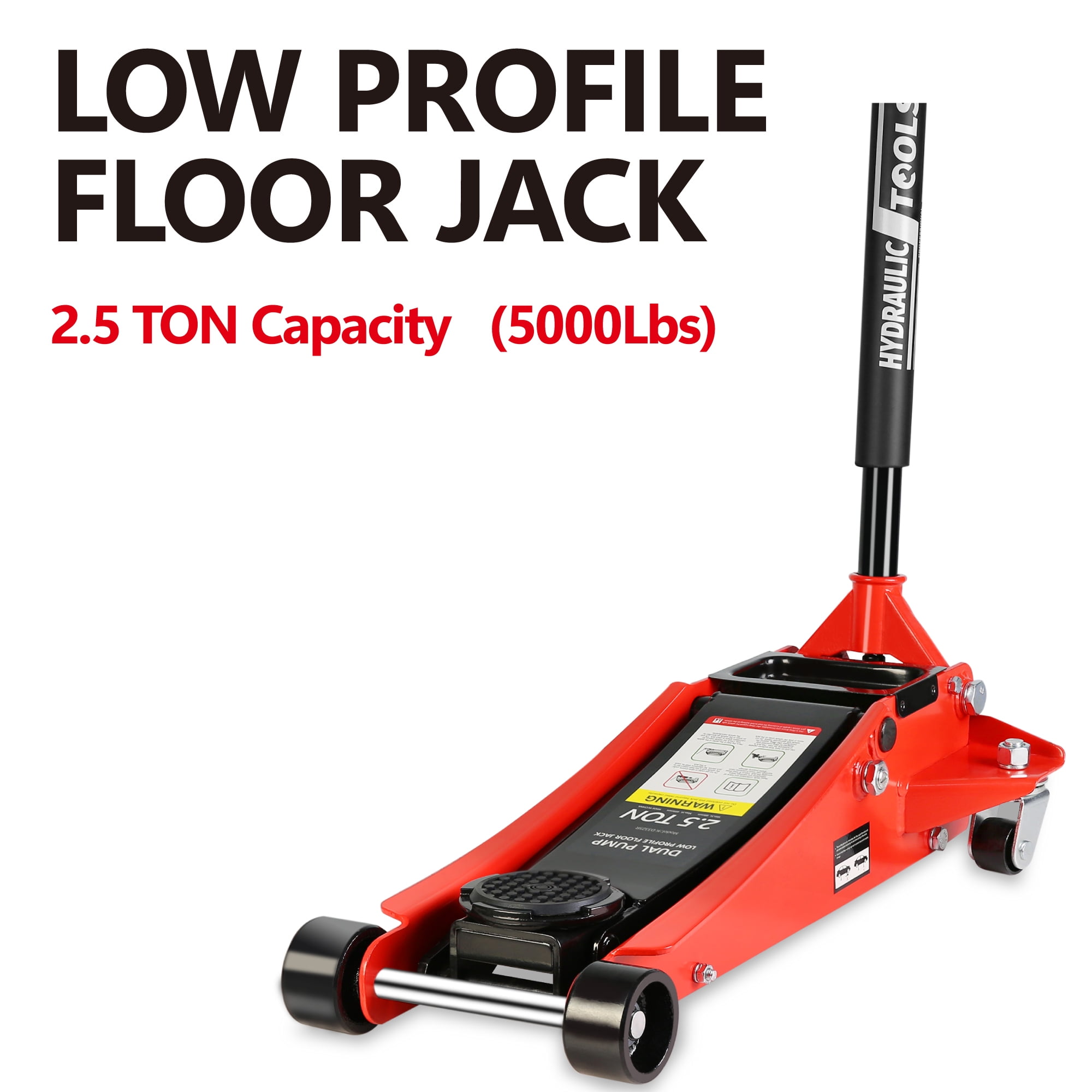 Aukfa Low Profile Floor Jack 2.5 Ton with Dual Piston Quick Lift Pump,Floor Jack Lifting Range 3.5"-19.5",Red