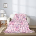 thumbnail image 2 of Gaeub pink bows Print Flannel Throw Blanket, Home Fleece Throw Blanket for Couch or Bed,Decorative Blankets,Lightweight Fuzzy Flannel Blanket-40"x30", 2 of 6