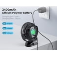 thumbnail image 3 of Ventilador con clip Svinkal USB Personal con batería de 2400 mAh de 15 cm, 3 of 7