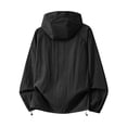 thumbnail image 4 of GrmtClth Men's Hooded Windbreaker Jacket, Lightweight Full Zip Up Rain Jacket with Pockets, Water-Resistant Casual Outerwear Sun Protection Clothing White L, 4 of 5