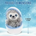 thumbnail image 2 of Made By Aliens Snowball Zip up Surprise Egg Stuffed Animal – 6 inch – Cute and Soft Plush Toy Assortment for Friends Family All Ages – Spring Easter Birthday Christmas (Sloth), 2 of 9
