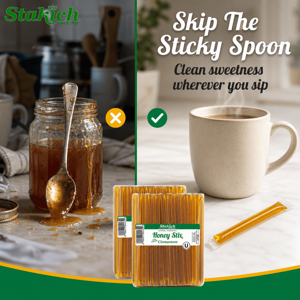 Stakich Cinnamon Grade A Honey Stix - 2 Packs of 100