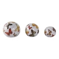 thumbnail image 6 of Decorative Ceramic Orbs for Home Decor - Butterfly Ornaments for Bathroom, Office, Room, and Living Room - Sculpture Accents for Shelf and Coffee Table Decor - Set of 3, 6", 5", 4", White & Orange, 6 of 11