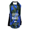 thumbnail image 1 of Eigraketly Mochila impermeable para exteriores de 2L-30L, mochila seca de camuflaje, bolsa seca de buceo para Rafting, bolsas de natación de PVC Deportes acuáticos Camuflaje Azul 24 x 72 cm, 1 of 6