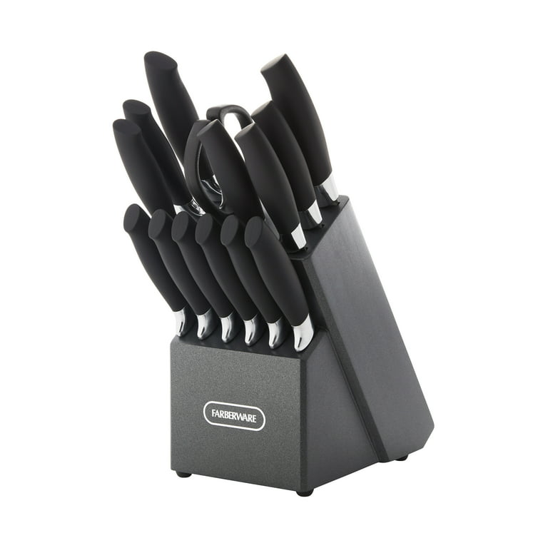 Farberware Classic 15-piece Soft Grip Knife Block Set in Graphite -  Walmart.com