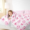 thumbnail image 3 of Manfei Sport Soccer Bedding Comforter Set 7pcs for Kids Boys Girls,Kawaii Ribbon Bow Queen Bedding Sets for Teens,Pink Reversible,Super Cozy Room Decor, 3 of 7