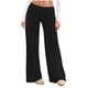 thumbnail image 1 of Amzcrzy Pantalones Palazzo Mujer Anchos Cintura Alta Cómodos Holgados Elegantes Casuales Verano Playa Ligeros Sin Costura Delantera Suaves Elásticos Con Bolsillos Tallas S-2XL Negro, 1 of 7