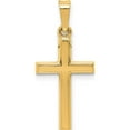 thumbnail image 1 of 14K Yellow Gold Diamond-Cut Small Hollow Cross Pendant (25 X 11) Made In United States xr234, 1 of 6