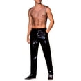 thumbnail image 2 of INSPIRE CHIC Men's V-Neck Sleeveless Party Shiny Mesh Rhinestone Tank Top S Black, 2 of 6