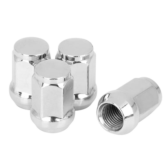 4 Pcs M14x1.5 Chrome Bulge Acorn Wheel Lug Nuts Cone Seat Silver Tone for Car
