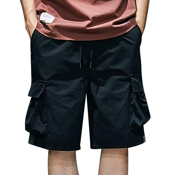 OSOLU Solid Color Leisure Jogging Cargo Cotton Men's Summer Shorts Vintage Sports Sweatpants Men's Pants Casual Shorts For Men Trousers Everyday Comfort Versatile Bottoms