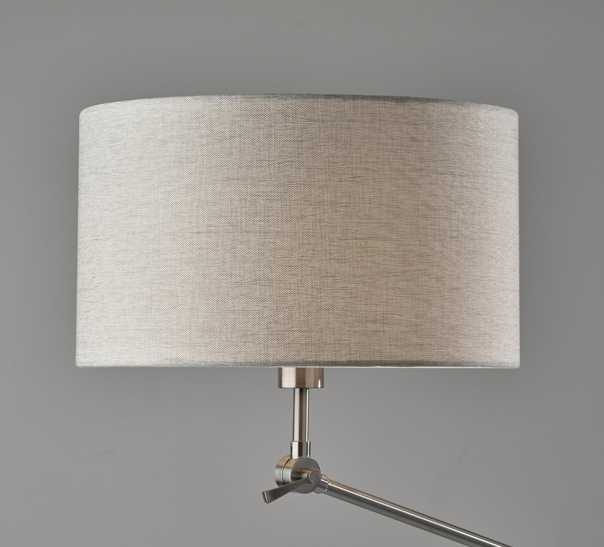 Adesso Willard 24.8" Traditional Adjustable Height Brushed Steel Arc Lamps Floor Lamp with Brushed Steel Shades