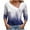 Blue, variant on Summer Fashion 3/4 Sleeeve Tops for Womens 2024 Plus Size V-Neck Fashion Casual Printed Button-Up Blouse T-shirt Tops Gifts for Womens