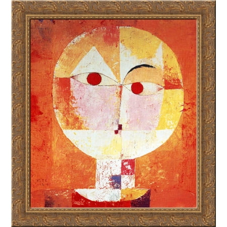 Senecio 24x20 Gold Ornate Wood Framed Canvas Art by Paul Klee