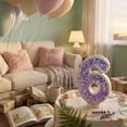 thumbnail image 5 of Birthday Candle Number Purple Glitter Cartoon Creative Party Cake Topper Decoration, Vibrant Numeric Candle for Celebration, Glittering Cake Decor Supplies, 5 of 6
