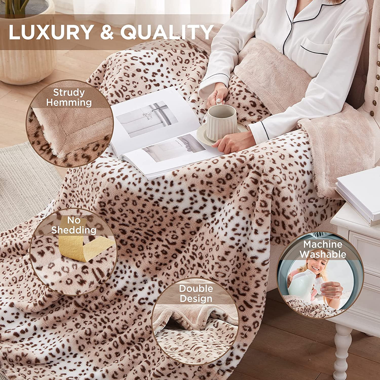 Westinghouse 50x60 Electric Blanket Heated Throw,Luxury Faux Fur to  Flannel Reversible Heating Blanket, 6 Heat Settings u0026 4 Hours Auto Off,  Leopard Print - Walmart.com