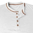 thumbnail image 5 of ZunFeo Classic White Mens Cotton Henley Shirt - Soft Breathable Knit Short Sleeve Tee with Contrast Stitching, Casual Button Henley Top,Size 2XL, 5 of 5