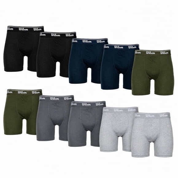 Boxer Deportivo Wilson para Hombre Rib Multicolor, 10 Piezas, Talla CH