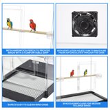 Image showcasing PENNZONI Extra Large Bird Cage for Macaws & Parrots, Crystal Clear ...