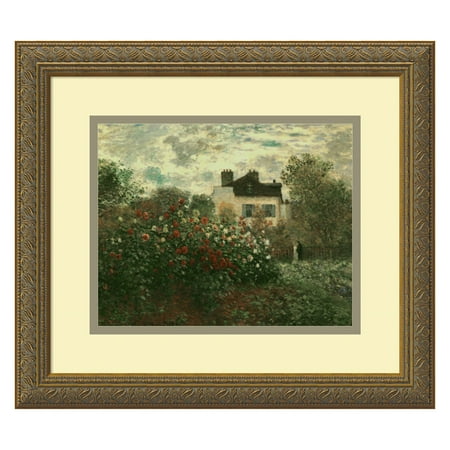 The Artist's Garden at Argenteuil, 1873 Framed Wall Art by Claude Monet - 16.12W x 14.12H in.