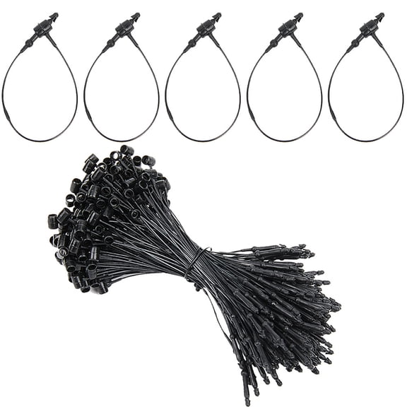 2000pcs Plastic Price Tag Chains Fastener Hang Tag Snap Lock Pins Black 83x3.5x4.5mm