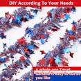 thumbnail image 4 of Topboutique Patriotic Tinsel Garland 4th of July Garland Decor 52.5 ft Red White Blue Garland Star Ornaments Metallic Garland for Independence Day Memorial Day Veteran's Day(8 Pcs-6.56 ft/Pc), 4 of 7
