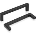 thumbnail image 1 of 20 Pack Kitchen Door Handles 160mm Hole Centre Flat Black Cabinet Handles, 1 of 5